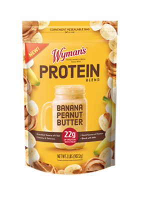 Wymans Protein Blend Banana Peanut Butter 2lb Pouch - 2 LB - Image 2