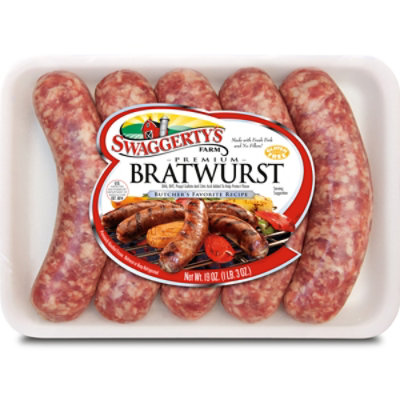 Swaggertys Farm Premium Bratwurst 19oz 5 Count - 19 OZ - Image 2