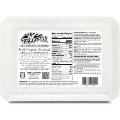 Swaggerty's Farm Premium Italian Hot Sausage, 5 Count - 19 Oz - Image 5