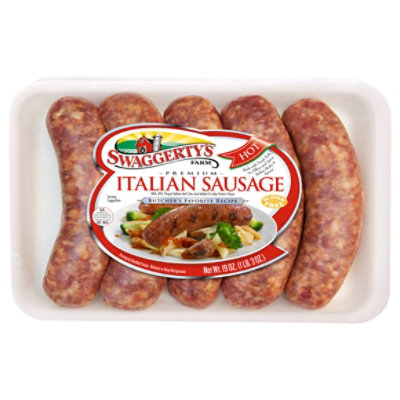 Swaggerty's Farm Premium Italian Hot Sausage, 5 Count - 19 Oz - Image 1