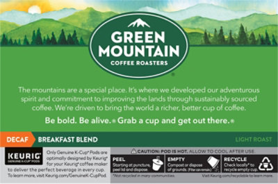 Green Mountain Coffee Roasters Breakfast Blend Decaf, 10ct - 10 CT - Image 5