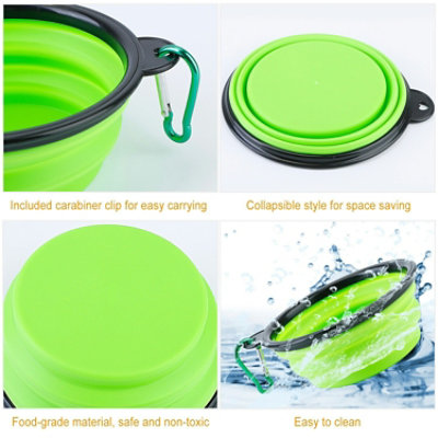 Eggracks by Global Phoenix 4Pcs Silicone Collapsible Dog Bowls - Furry Friend Travel Essential - Image 2