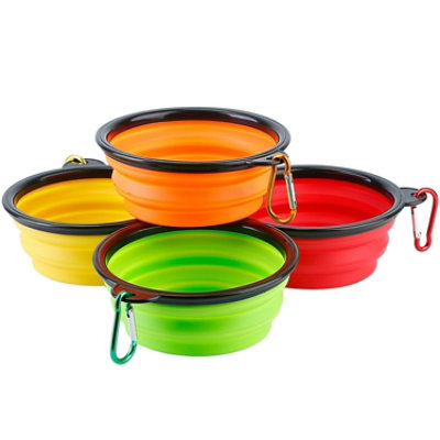 Eggracks by Global Phoenix 4Pcs Silicone Collapsible Dog Bowls - Furry Friend Travel Essential - Image 1