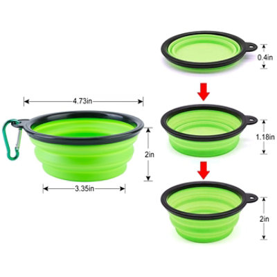 Eggracks by Global Phoenix 4Pcs Silicone Collapsible Dog Bowls - Furry Friend Travel Essential - Image 3