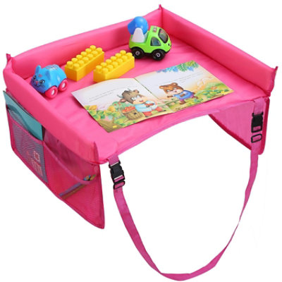 Eggracks by Global Phoenix Kids Safety Travel Tray - Waterproof Car Seat Play Tray with Mesh Pockets - Make Car Journeys Enjoyable - Image 1