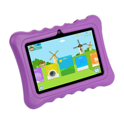 Eggracks by Global Phoenix Shock-Resistant Silicone Snap-On Case with Stand for 7' Tablets - Purple - 1 Pack Total (1 Case Per Pack) - Image 1
