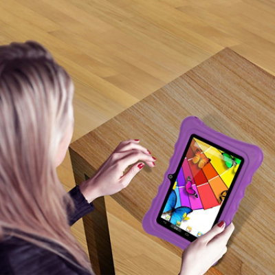 Eggracks by Global Phoenix Shock-Resistant Silicone Snap-On Case with Stand for 7' Tablets - Purple - 1 Pack Total (1 Case Per Pack) - Image 4