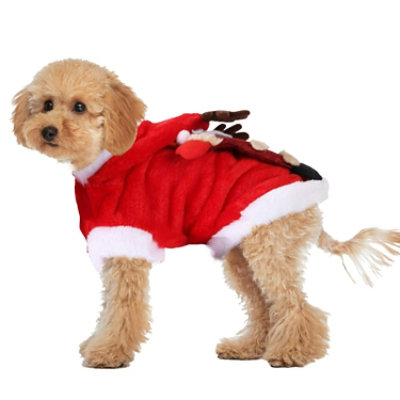 Eggracks by Global Phoenix Pet Christmas Outfit with Santa Claus Pattern and Antlers - Holiday Ready - Image 1