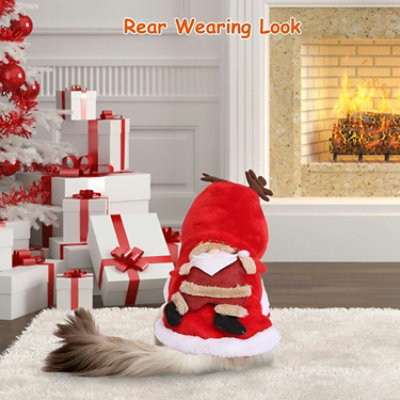 Eggracks by Global Phoenix Pet Christmas Outfit with Santa Claus Pattern and Antlers - Holiday Ready - Image 3