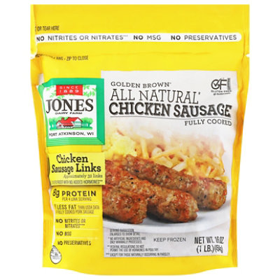 Jones Dairy Farm All Natural Chicken Sausage Links, 32 Count - 16 Oz