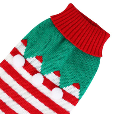 Eggracks by Global Phoenix Pet Christmas Turtleneck Sweater with Snowman Stripes - Festive Style for Your Furry Friend - Image 5