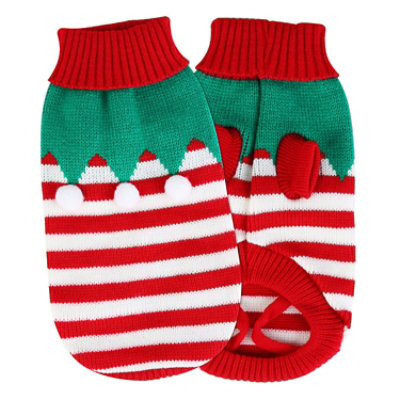 Eggracks by Global Phoenix Pet Christmas Turtleneck Sweater with Snowman Stripes - Festive Style for Your Furry Friend - Image 1