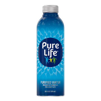 Pure Life Purified Water Aluminum Bottle - 20 Fl. Oz. - Image 1