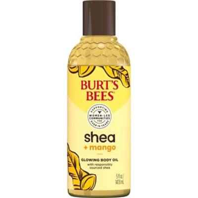 Burt's Bees Shea + Mango Glowing Body Oil, Natural Origin Skin Care, 1 Bottle, 5 oz. - Image 1