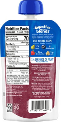 Happy Baby Organics Digestive Support Blends Pear Blueberry Strawberry Oats Drink - 4 Oz - Image 5