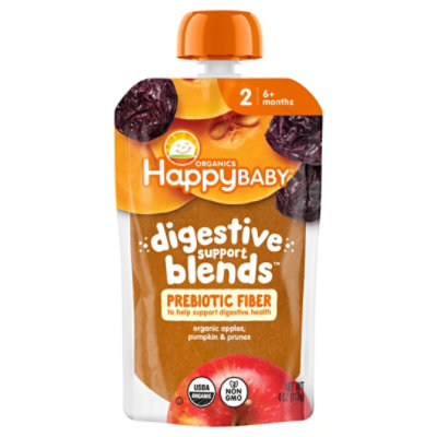 Happy Baby Organics Digestive Support Blends Organic Apples Pumpkin Prunes Probiotic Drink - 4 Oz - Image 1
