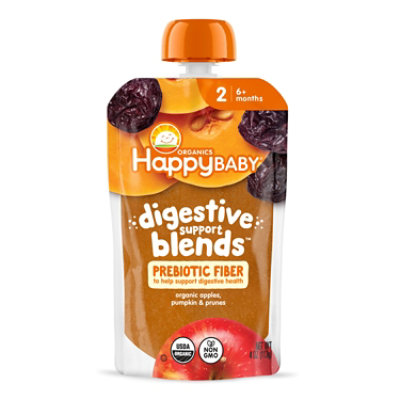 Happy Baby Organics Digestive Support Blends Organic Apples Pumpkin Prunes Probiotic Drink - 4 Oz - Image 1