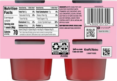 Jell O Original Strawberry Snack Cups Gelatin  8 Count - 27 Oz - Image 6