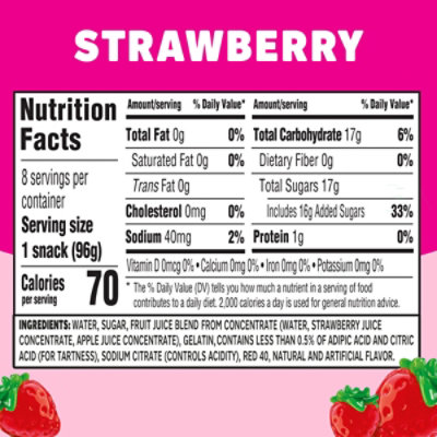 Jell-O Original Strawberry Artificially Flavored Ready-to-Eat Snack Gelatin Value Pack - 8 Count - Image 2