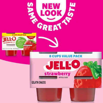 Jell-O Original Strawberry Artificially Flavored Ready-to-Eat Snack Gelatin Value Pack - 8 Count - Image 5
