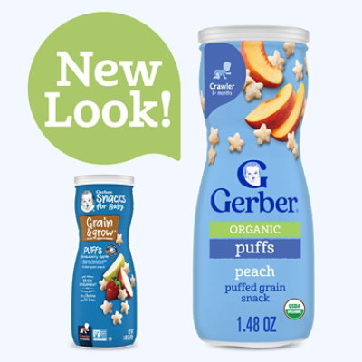 Gerber Organic Bby GAndg Peach Puffs - 1.48 Oz - Image 3