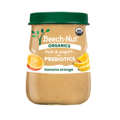 Beech Nut Organics Fruit And Yogurt Baby Food Prebiotics Banana Orange Stage 2 Jar - 4 Oz - Image 1