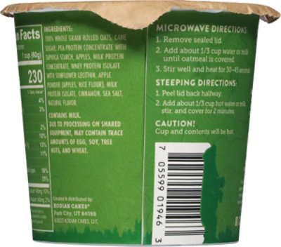 Kodiak Apple Cinnamon Oatmeal Cup - 1.584Oz - Image 6