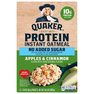 Quaker Protein No Sugar Apple Cinnamon Instant Oatmeal  - 10.5 Oz - Image 3