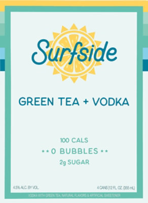 Surfside Green Tea Vodka 4 Can -355 Ml - Image 5