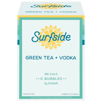 Surfside Green Tea Vodka 4 Can -355 Ml - Image 1