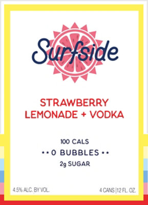Surfside Strawberry Lemonade 4 Can -355 Ml - Image 4