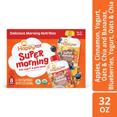 Happy Tot Organics Super Morning Stage 4 Fruit Yogurt & Grain Blend Pouch - 8-4 Oz - Image 1