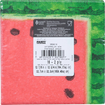 Watermelon Lunch Napkin - 16 Count - Image 4