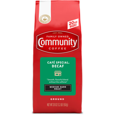 Community Coffee Cafe Special Decaf Medium Dark Roast Ground 20 Oz Bag - 20 Oz - Image 1