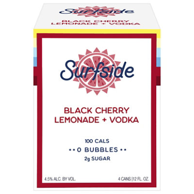 Surfside Black Cherry Lemonade Vodka Can - 4-355 Ml - Image 1