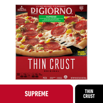 Digiorno Classic Thin Crust Supreme Frozen Pizza - 12in - 19.1 Oz