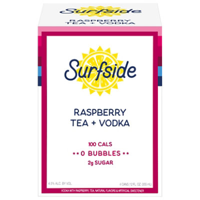 Surfside Raspberry Tea Vodka Can 4 Count - 355 Ml - Image 1