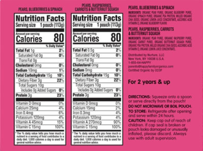 Happy Tot Organic Fiber & Protein Fruit & Veggie Blend Baby Food Pouches - 8 - 4 Oz - Image 3