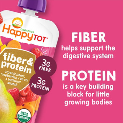 Happy Tot Organic Fiber & Protein Fruit & Veggie Blend Baby Food Pouches - 8 - 4 Oz - Image 2
