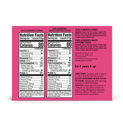 Happy Tot Organic Fiber & Protein Fruit & Veggie Blend Baby Food Pouches - 8 - 4 Oz - Image 3