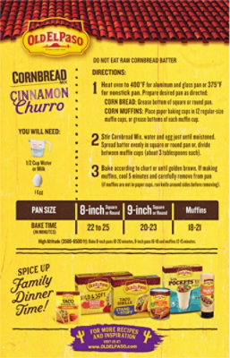 Old El Paso Cinnamon Churro Cornbread Mix - 13.5 Oz - Image 6