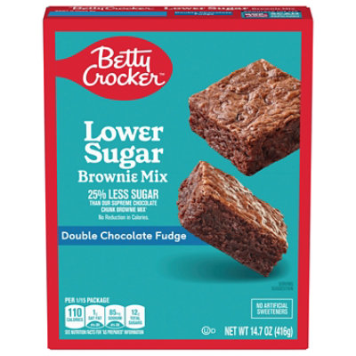 Betty Crocker Lower Sugar Double Chocolate Fudge Brownie Mix - 14.7 Oz