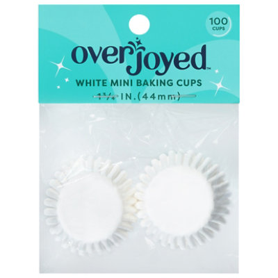 Overjoyed White Baking Cups Mini - 100 Each - Image 1