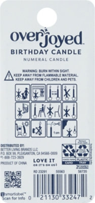 Overjoyed Numeral - 1 Birthday Candle - 1 Each - Image 3