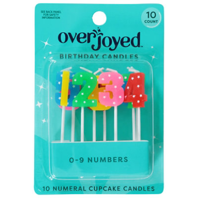 Overjoyed 0-9 Numbers Birthday Candles - 10 Each