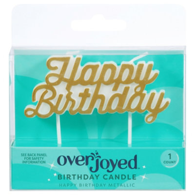 Overjoyed Metallic Birthday Candle - 1 Each - Image 2