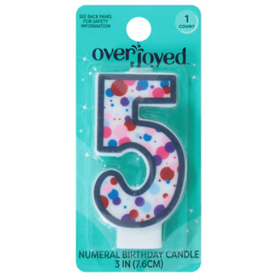 Overjoyed Candle Numeral 5 - Each - Image 2