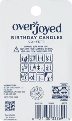 Overjoyed Confetti Birthday Candles - 20 Each - Image 3