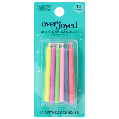Overjoyed Color Flame Birthday Candles - 12 Each - Image 1