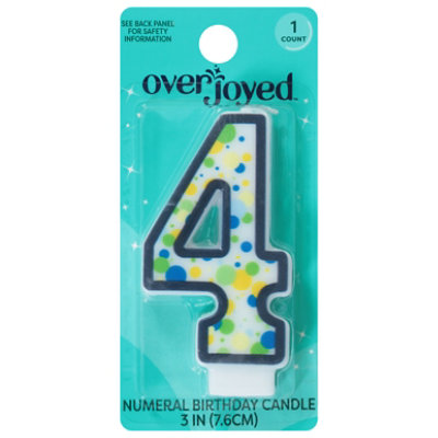 Overjoyed Numeral - 4 Birthday Candle - 1 Each - Image 1